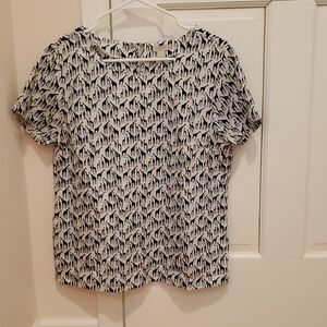 J. Crew Factory Monochrome Giraffe Print Blouse